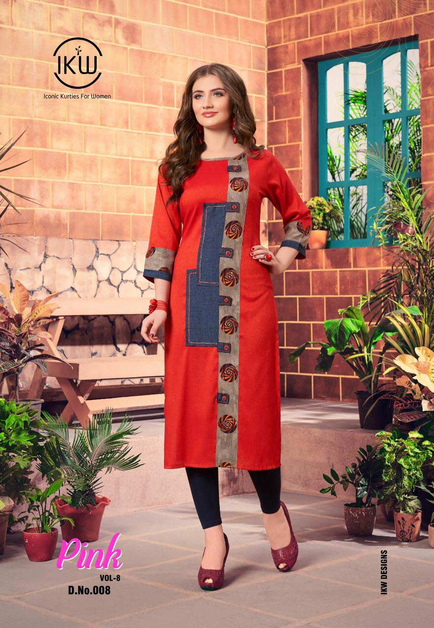 Pink Vol-8 IKW Designs Rayon Kurti Manufacturer Pink Vol-8 IKW Designs Rayon Kurti Manufacturer